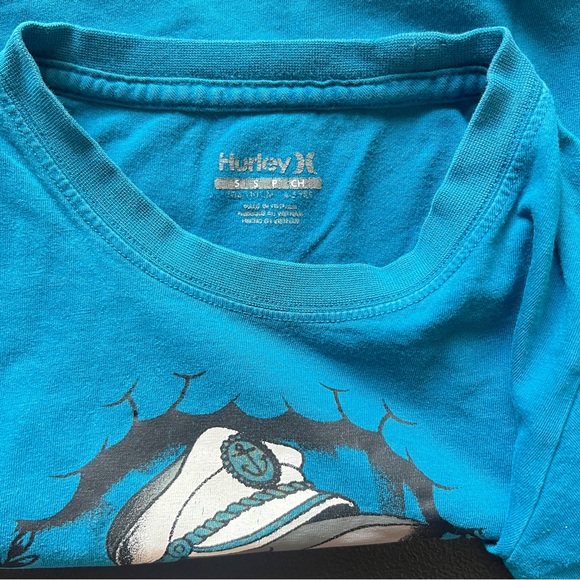 Hurley Shark Graphic Tee Blue Short Sleeve T Shirt Boys Size Small Size 4/5 yrs - Picture 4 of 5